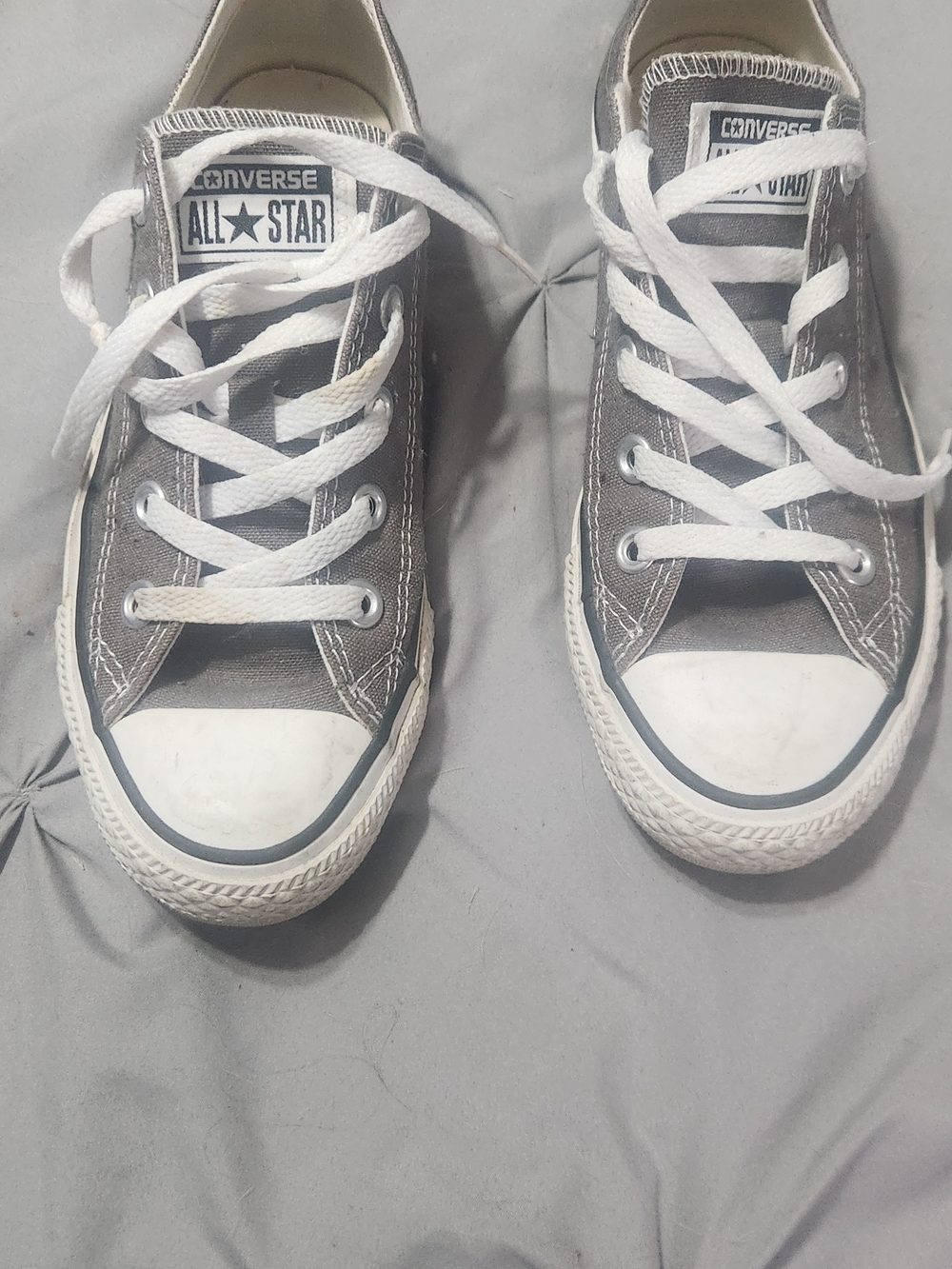 Converse Chuck Taylor Low Top Sneakers in Gray with White Accents